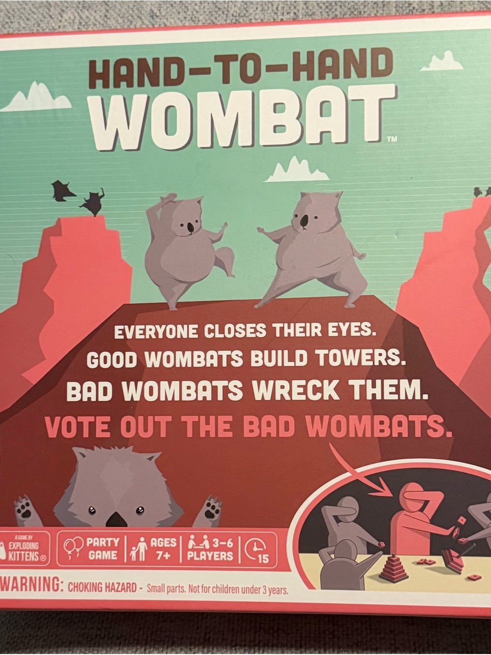 Hand-to-Hand Wombat Party Game Box